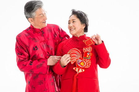 温馨家园彩色图片摄影老年夫妇庆祝春节图片