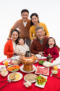 父亲元素垂直构图女人庆祝幸福家庭过年吃团圆饭背景