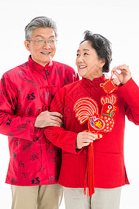厚衣服传统节日男人老年夫妇庆祝春节图片