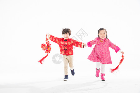 白昼愉悦欢乐可爱的孩子庆祝新年高清图片