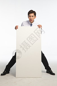 人成就亚洲商务青年男人和白板图片