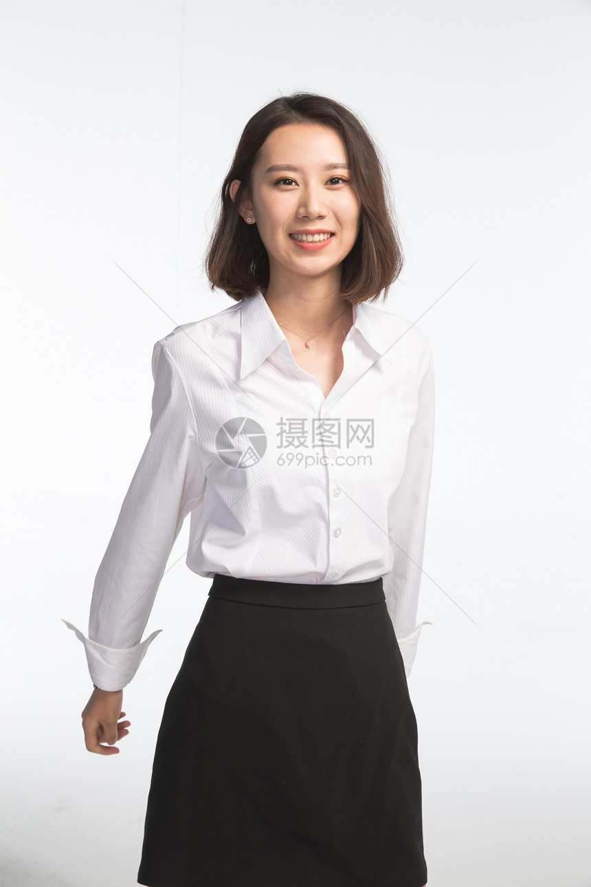 简单背景刺激成功商务青年女人图片