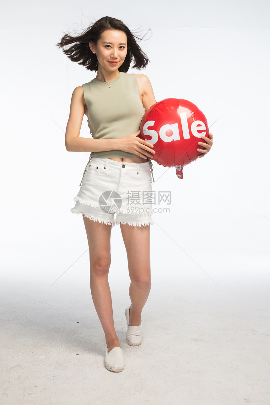 漂亮的人女摄影年轻女孩拿着气球图片