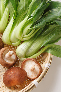 食物香菇油菜图片