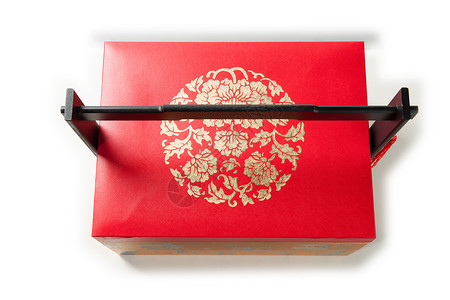 红色传统庆典古典式的礼品盒背景图片