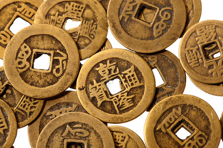 圆形货币历史铜钱背景