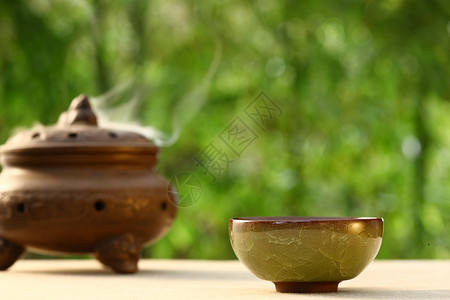 茶道茶杯香炉图片