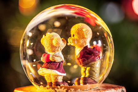 psd熊素材新年水晶球无人圣诞礼物背景