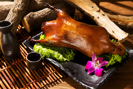饮食桌子组物体北京烤鸭图片
