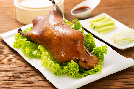 桌子风味诱惑北京烤鸭背景图片