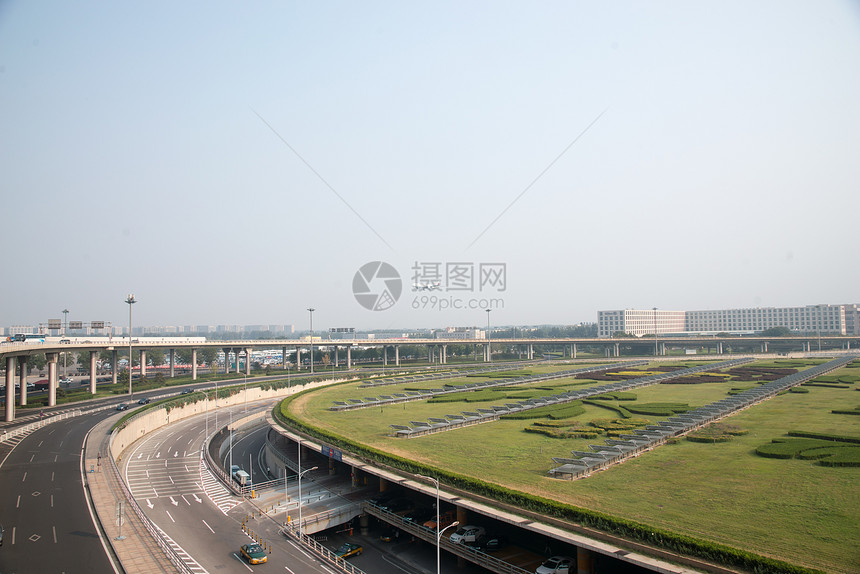 都市风景水平构图航空业北京机场图片