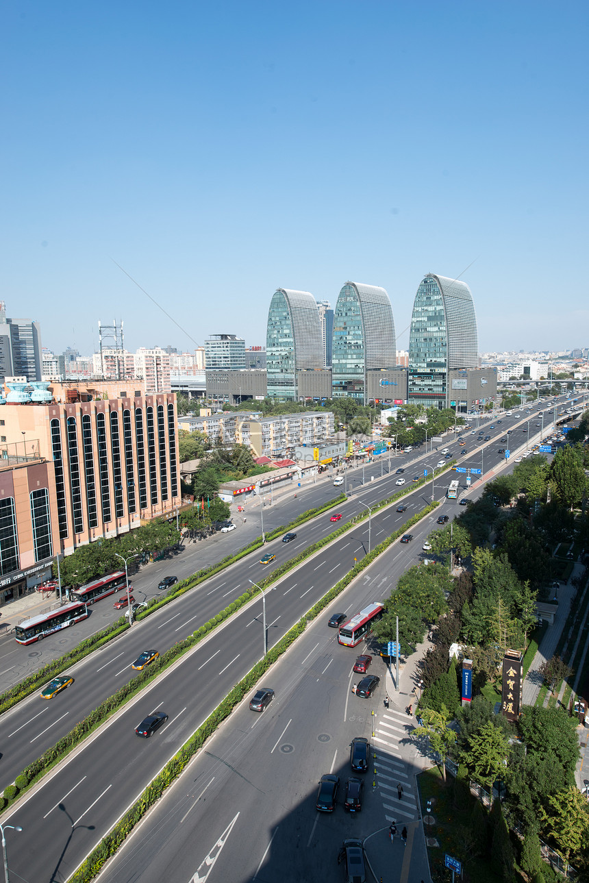垂直构图居住区摩天大楼北京城市建筑图片