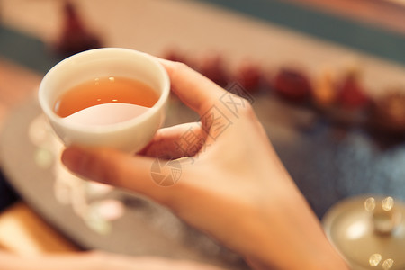 古典式茶具传统健康生活方式喝茶背景