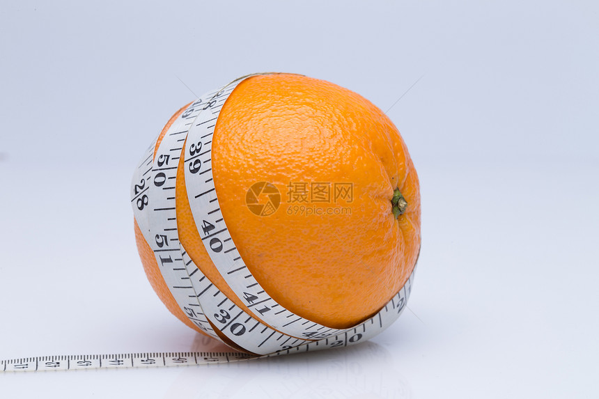 橙子和卷尺图片