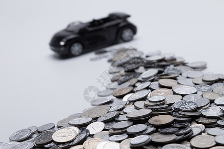 汽车项目硬币和汽车模型背景