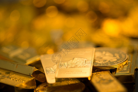 经济收集金融金币和金条图片