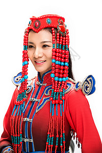 成年人民族服饰亚洲人穿着蒙古族服饰的女人图片