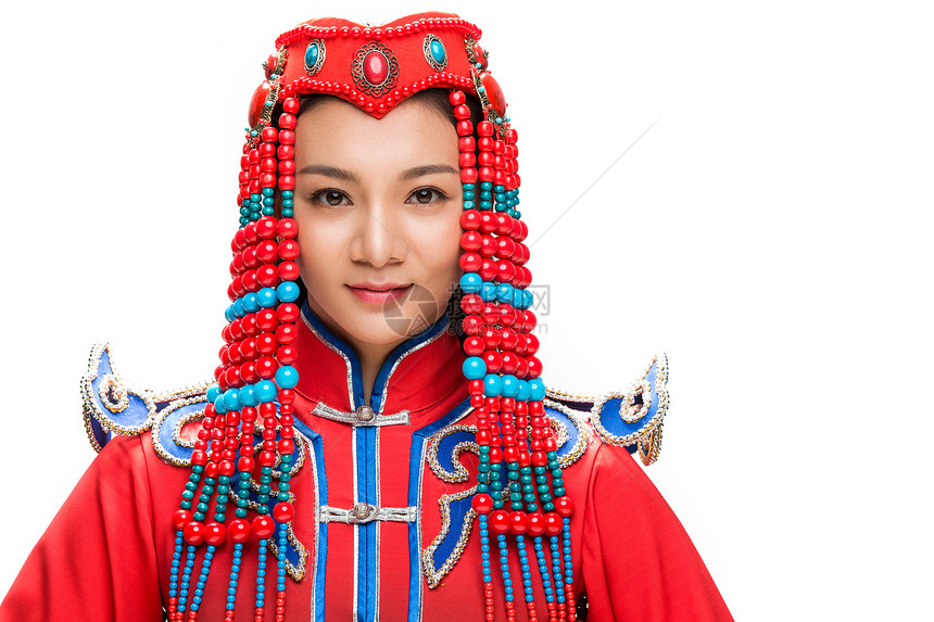 穿着蒙古族服饰的女人图片