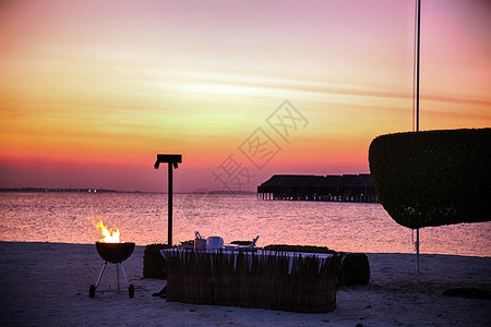 彩色沙子椅子布置彩色图片马尔代夫海景背景
