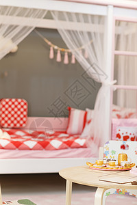 亚洲舒适房屋粉色的儿童房图片