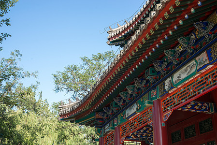 文化遗产北京圆明园公园木制的高清图片素材