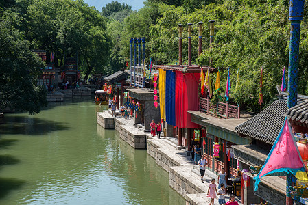 古老的古典风格亭台楼阁北京颐和园图片
