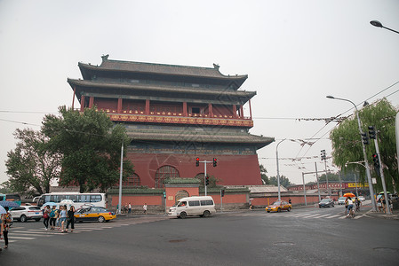摄影文化遗产古典风格北京钟鼓楼背景图片