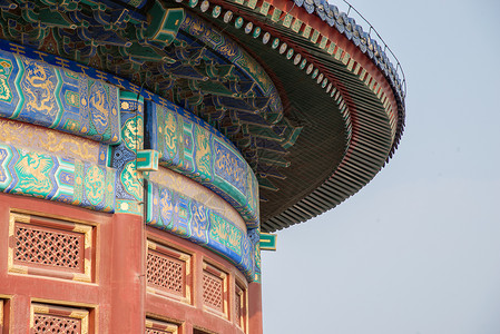 东方庭院园林宫殿东方北京天坛背景