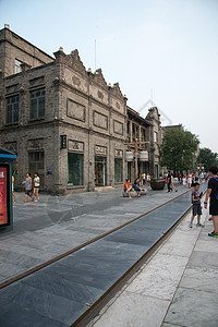 无法辨认的人街道北京前门大街旅游胜地高清图片素材