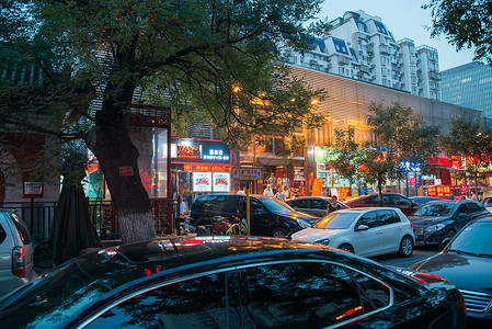 道路建筑拍摄环境北京街市夜景图片