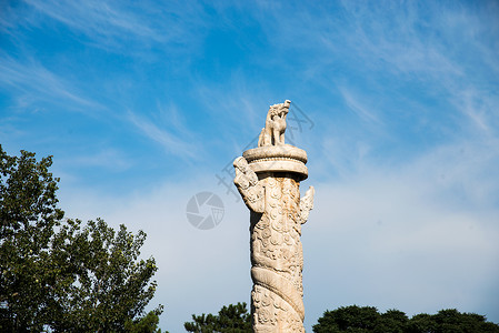 纪念碑浮雕古代的明陵北京十三陵背景