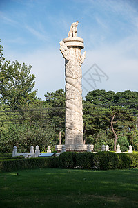 纪念碑浮雕古代的树雕刻品北京十三陵背景