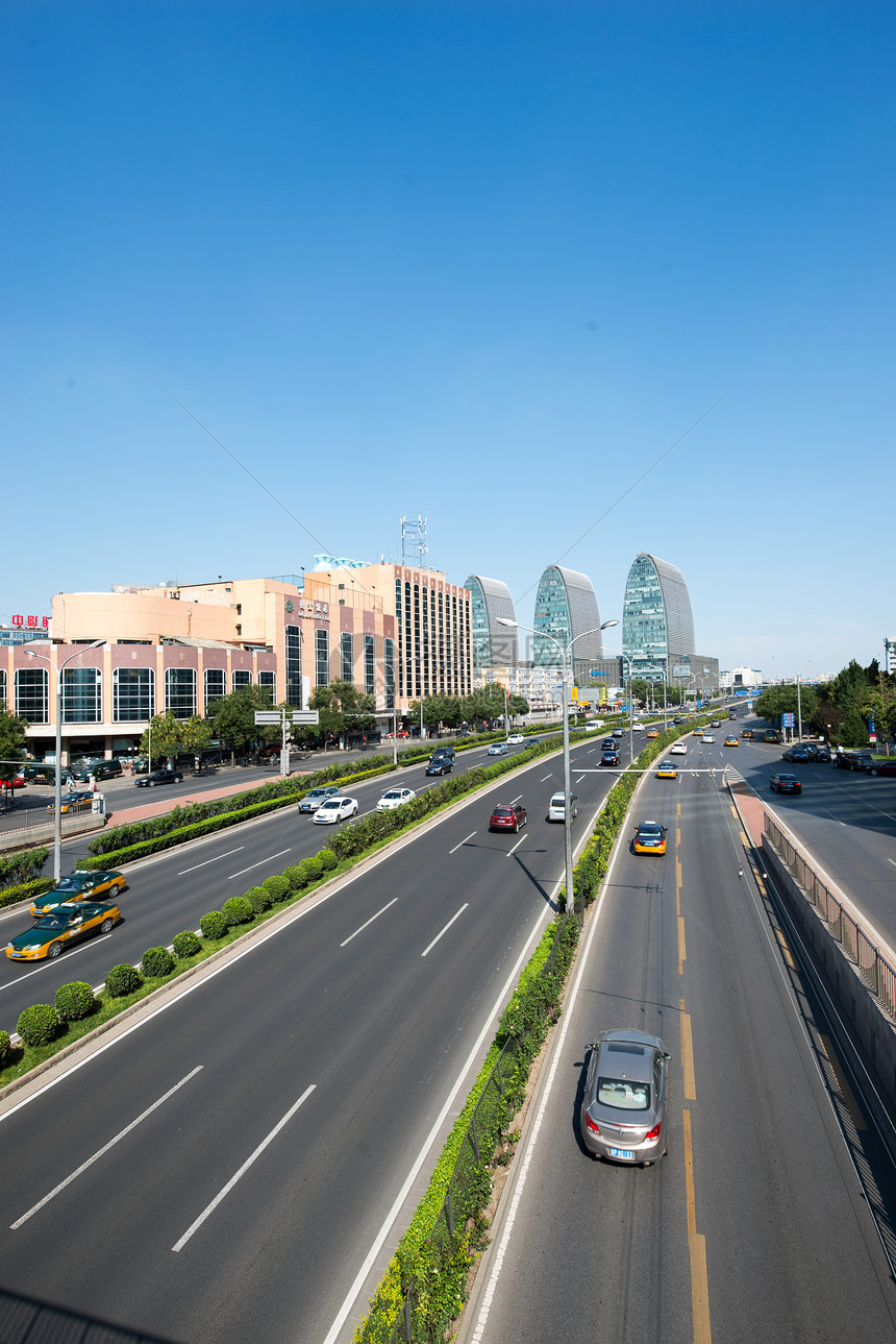 商业区垂直构图路北京西直门建筑群图片
