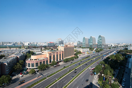 彩色图片户外旅游目的地北京西直门建筑群图片