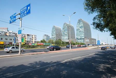无人户外立交桥北京西直门建筑群图片