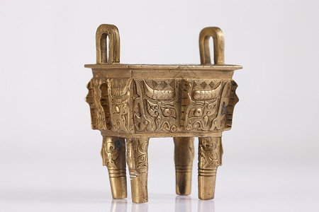 时代中国人造物铜器时代静物铜鼎背景