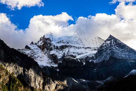 高山雪景稻城亚丁风5A景区背景