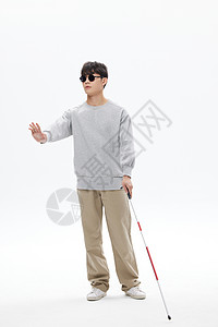 青年男性视障盲人形象图片