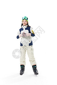 美女滑雪冬季穿滑雪服的美女背景