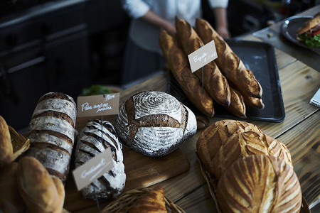 面包店的面包背景图片