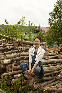 健康乡村生活农场女孩形象图片