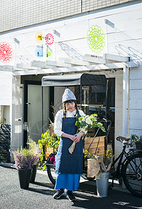 可爱花店的女老板图片