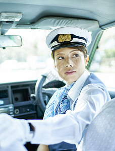 开车的女出租车司机女性高清图片素材