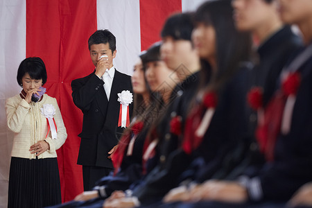 亚洲人人类男子毕业典礼形象老师女孩高清图片素材