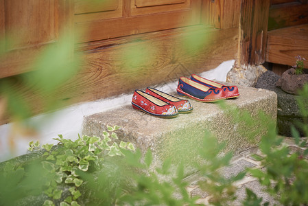 传统民族布鞋背景图片