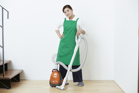 女仆单人家庭自制女清洁绿色高清图片素材
