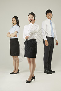 年轻电话销售团队形象韩国人高清图片素材