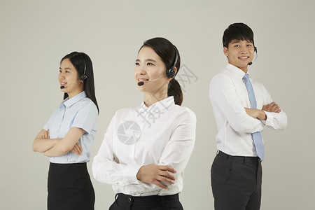 韩国人亚洲人成人电话销售电话销售员商人女商人专业人士店员高清图片素材