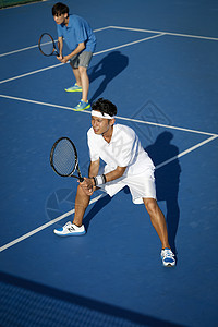 全体建立两个人男子打网球双打图片