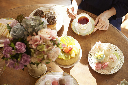 食物房间茶杯优雅的下午茶时间图片
